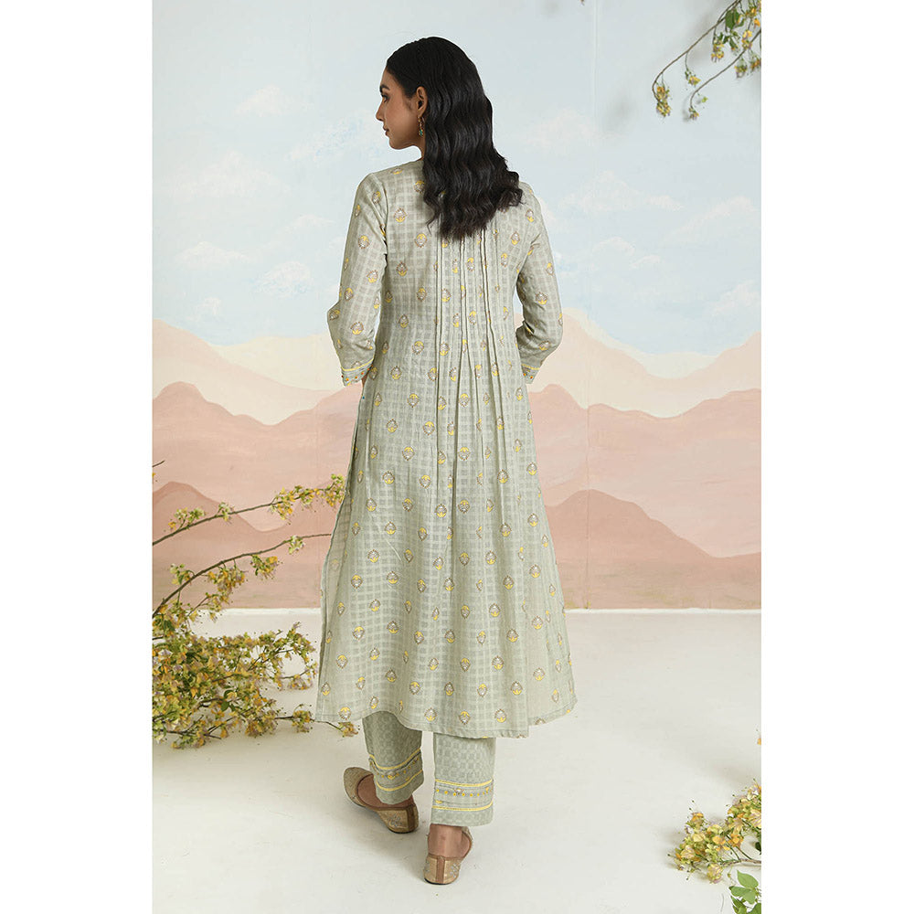 Baise Gaba Solvia Green Kurta with Pant and Dupatta
