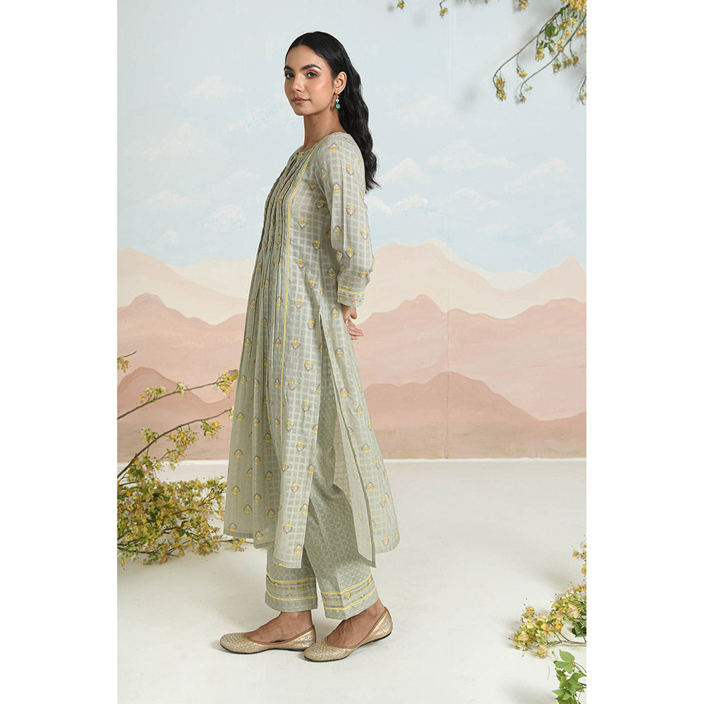 Baise Gaba Solvia Green Kurta with Pant and Dupatta