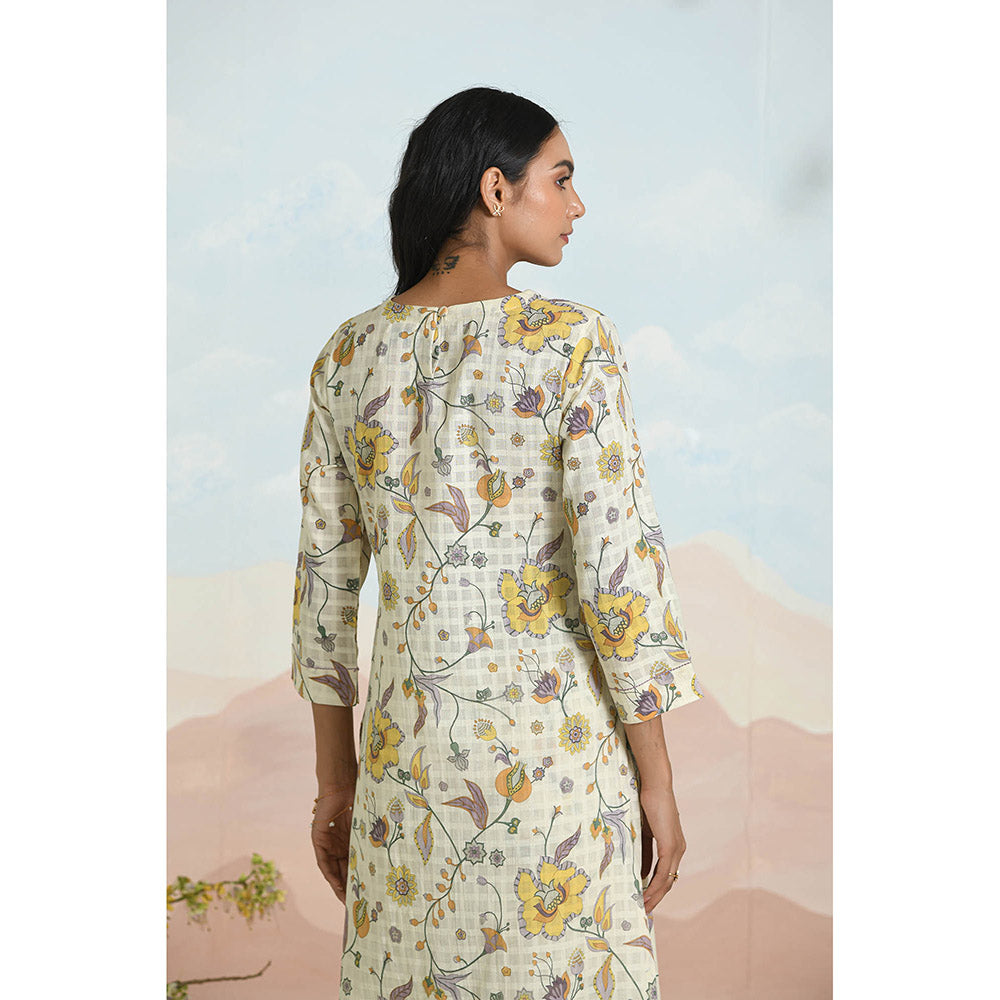 Baise Gaba Dahlia Off White Kurta with Pant and Dupatta