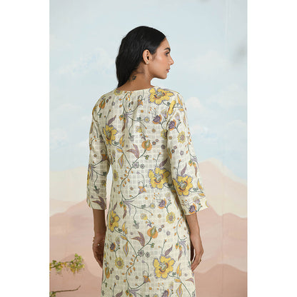 Baise Gaba Dahlia Off White Kurta with Pant and Dupatta