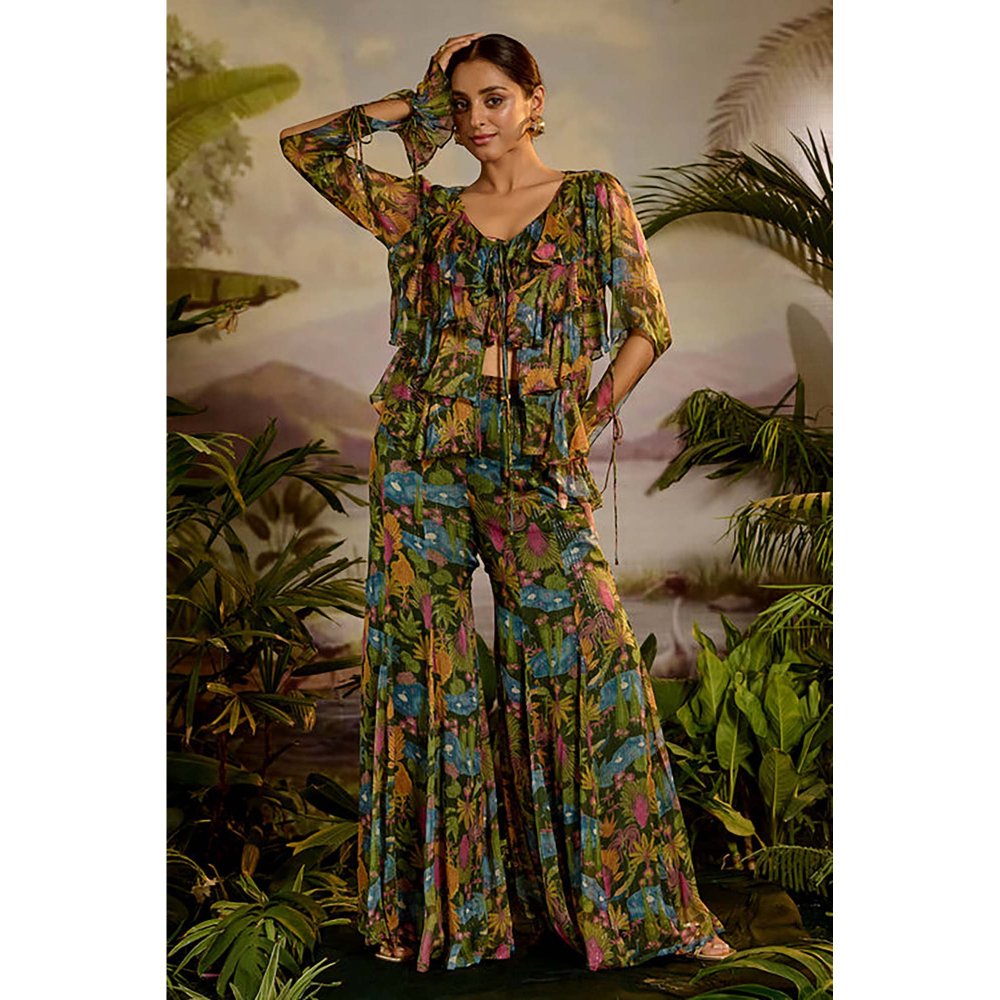 Baise Gaba Gaaya Green Top and Pant Co-Ord Set