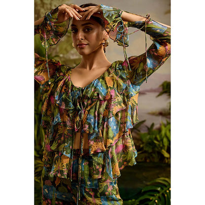 Baise Gaba Gaaya Green Top and Pant Co-Ord Set
