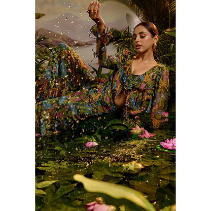 Baise Gaba Gaaya Green Top and Pant Co-Ord Set
