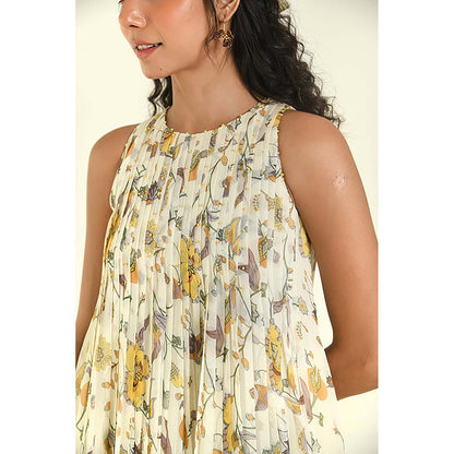 Baise Gaba Glimmer Beige Maxi Dress