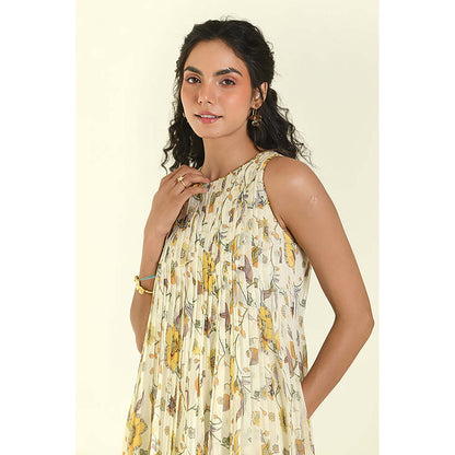 Baise Gaba Glimmer Beige Maxi Dress