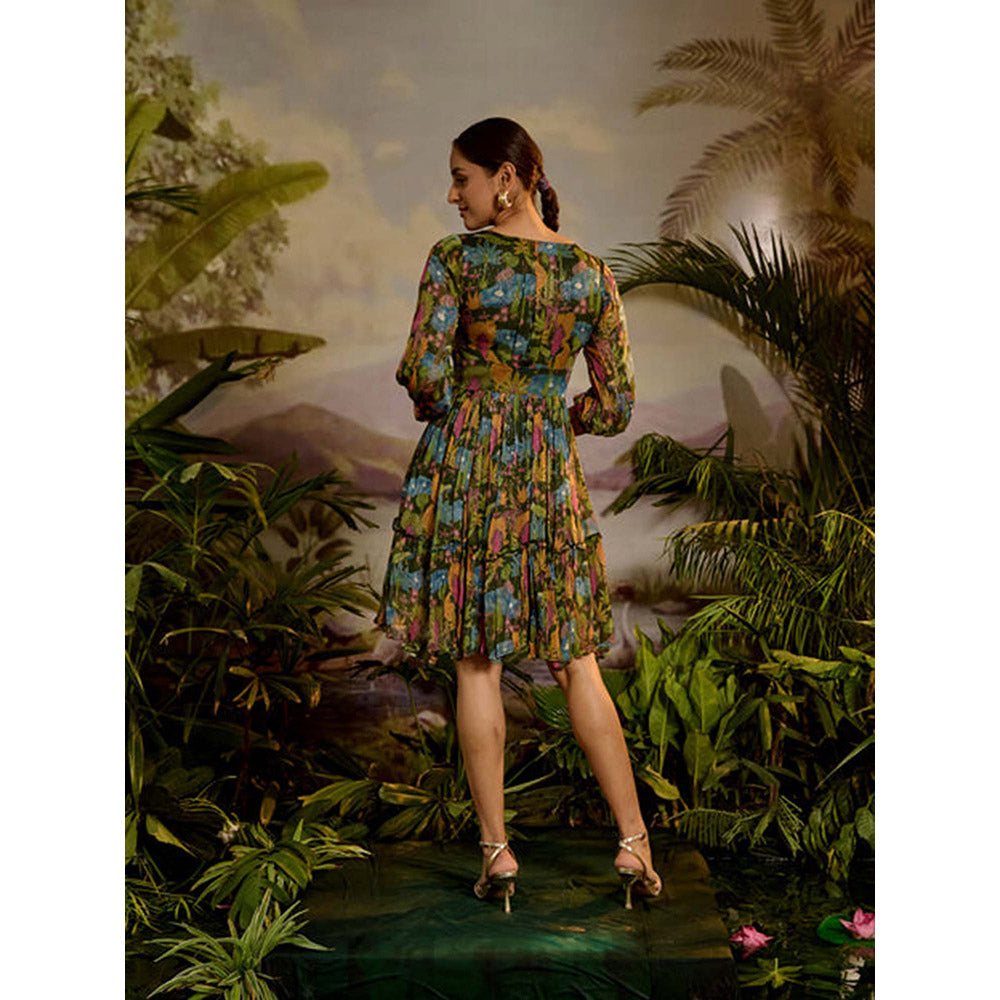 Baise Gaba Ambika Green Mini Dress