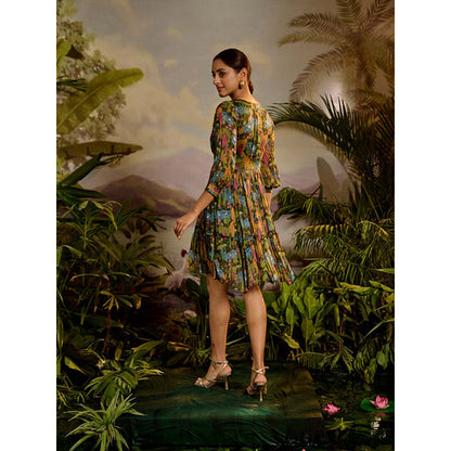 Baise Gaba Ambika Green Mini Dress