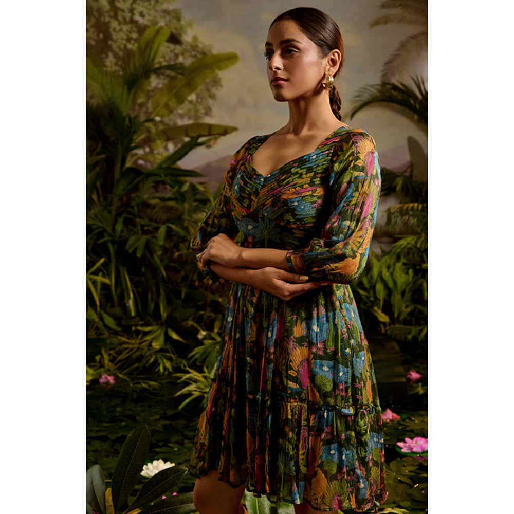 Baise Gaba Ambika Green Mini Dress