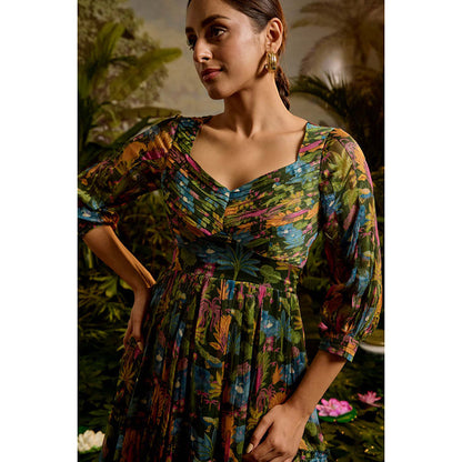 Baise Gaba Ambika Green Mini Dress
