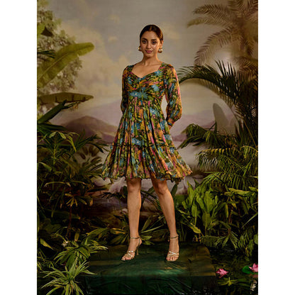 Baise Gaba Ambika Green Mini Dress