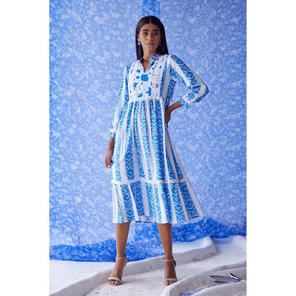 Baise Gaba Neel Blue Midi Dress