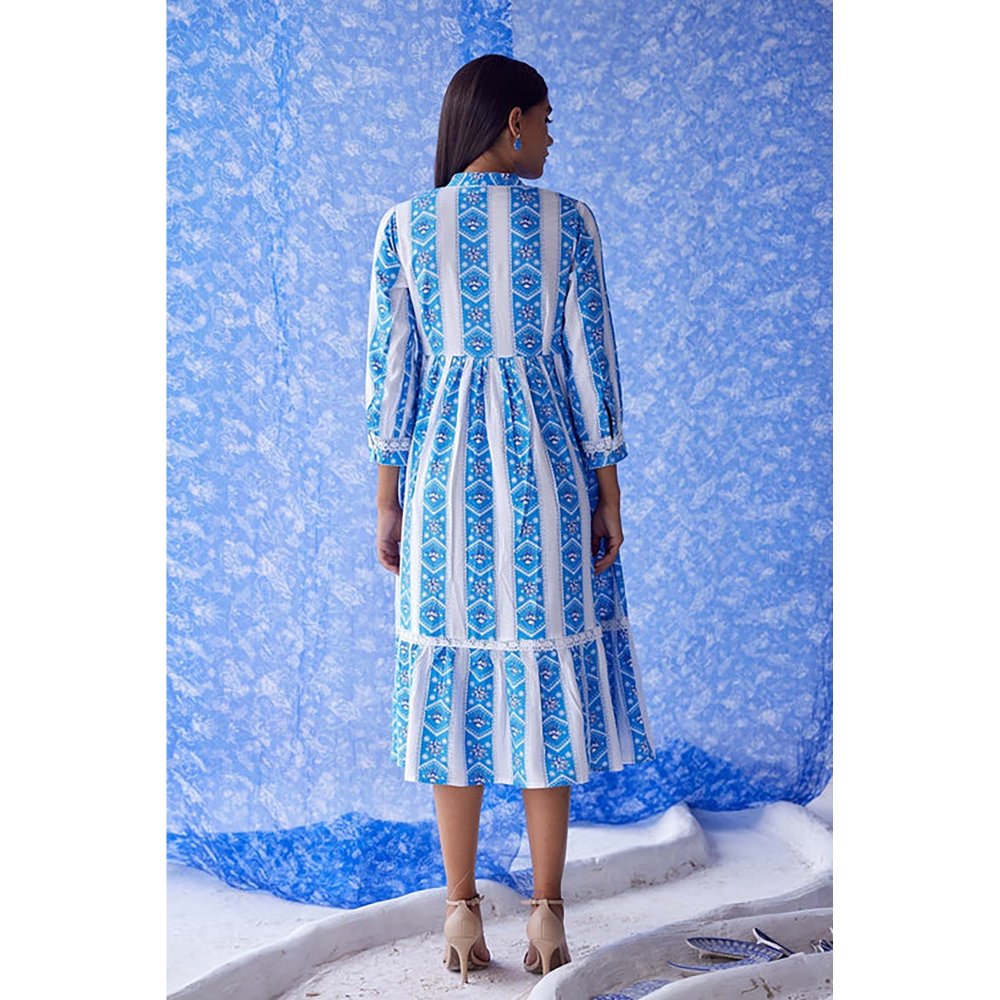 Baise Gaba Neel Blue Midi Dress