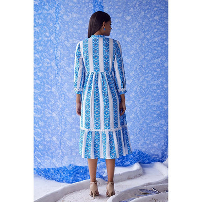 Baise Gaba Neel Blue Midi Dress