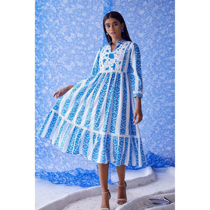 Baise Gaba Neel Blue Midi Dress