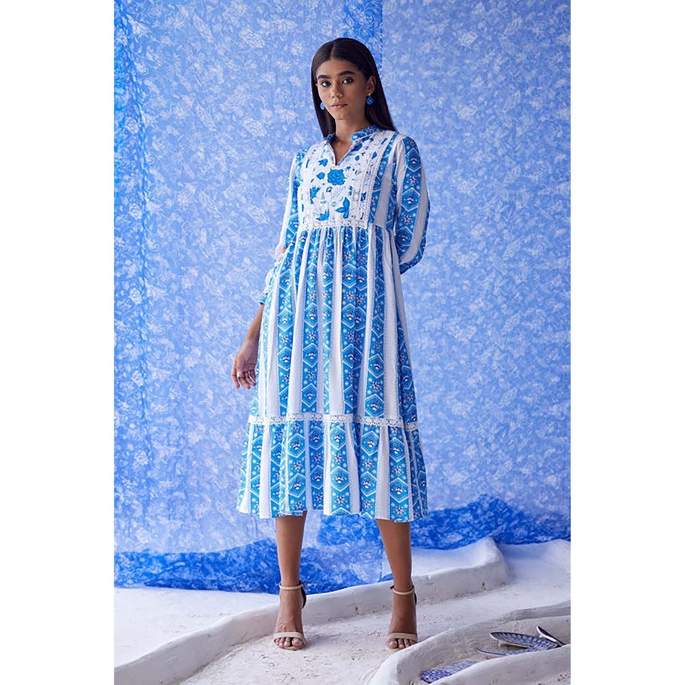 Baise Gaba Neel Blue Midi Dress