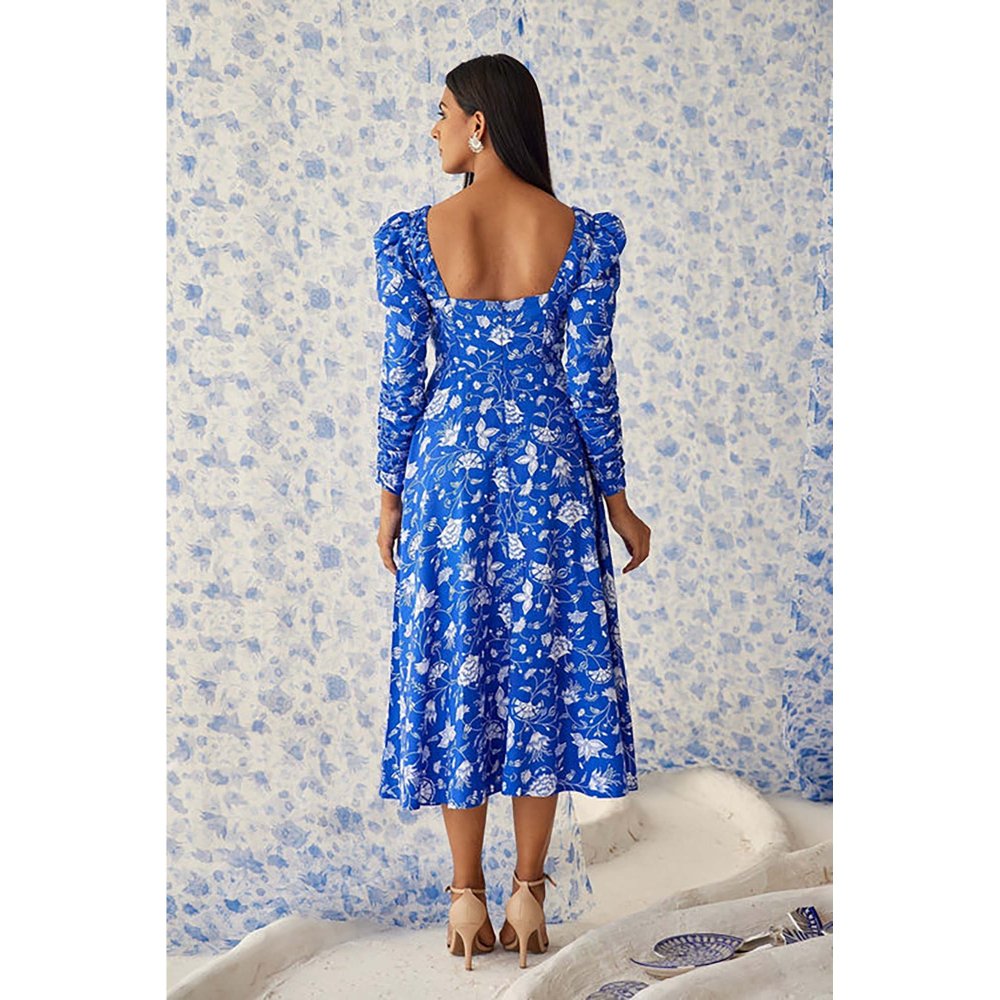 Baise Gaba Kaamil Blue Midi Dress