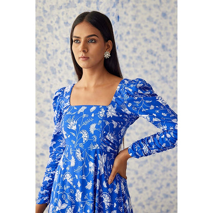 Baise Gaba Kaamil Blue Midi Dress