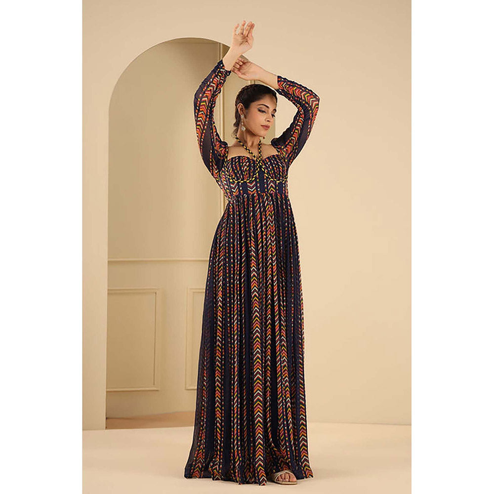 Baise Gaba Adya Navy Blue Maxi Dress