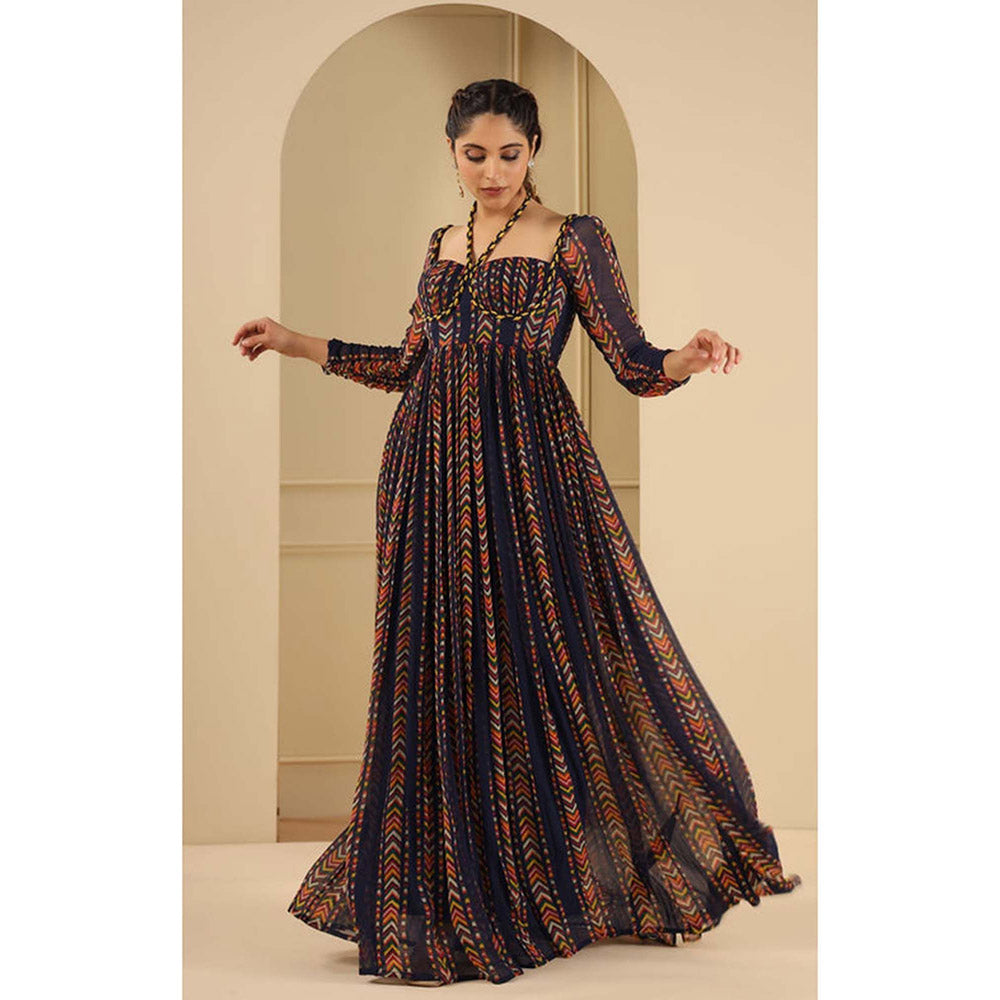 Baise Gaba Adya Navy Blue Maxi Dress