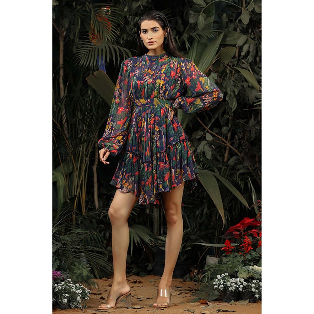 Baise Gaba Lunara Navy Blue Mini Dress