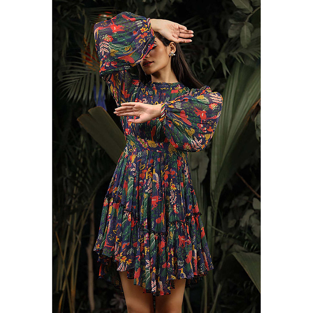 Baise Gaba Lunara Navy Blue Mini Dress