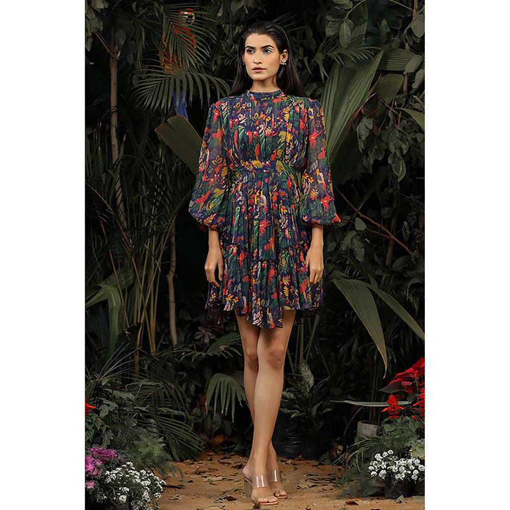 Baise Gaba Lunara Navy Blue Mini Dress