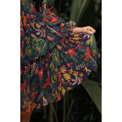 Baise Gaba Lunara Navy Blue Mini Dress