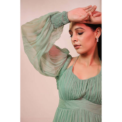 Baise Gaba Aria Pine Green Mini Dress