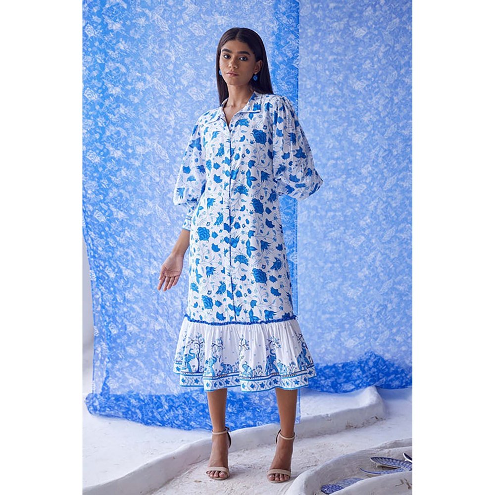 Baise Gaba Arazi White Shirt Midi Dress