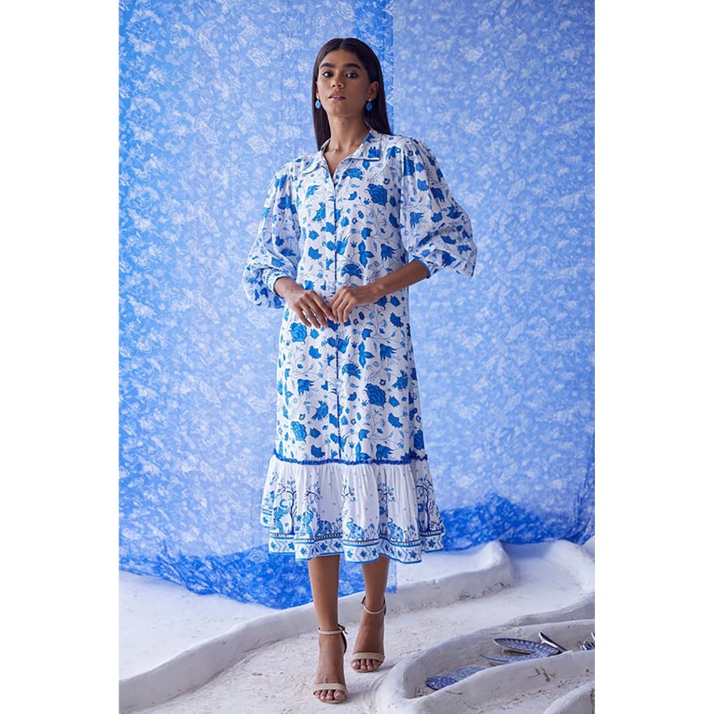 Baise Gaba Arazi White Shirt Midi Dress