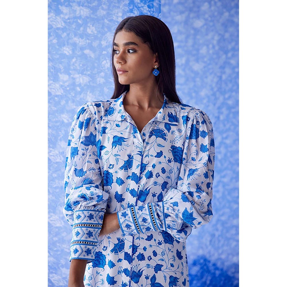 Baise Gaba Arazi White Shirt Midi Dress
