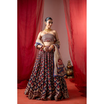 Baise Gaba Kalshi Multicolor Lehenga with Blouse and Dupatta