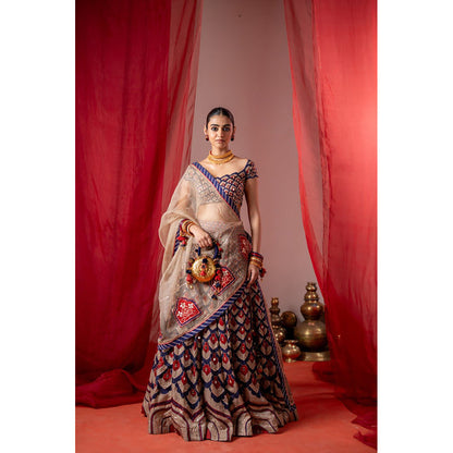 Baise Gaba Kalshi Multicolor Lehenga with Blouse and Dupatta
