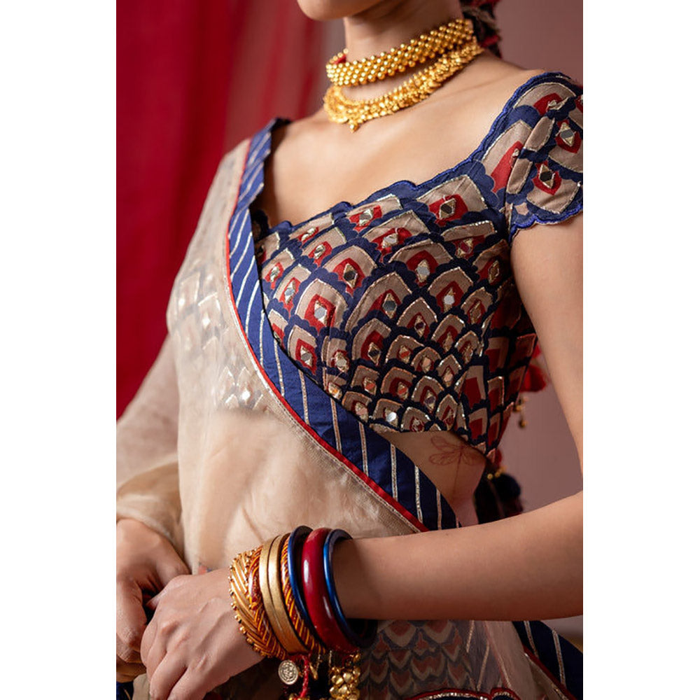Baise Gaba Kalshi Multicolor Lehenga with Blouse and Dupatta