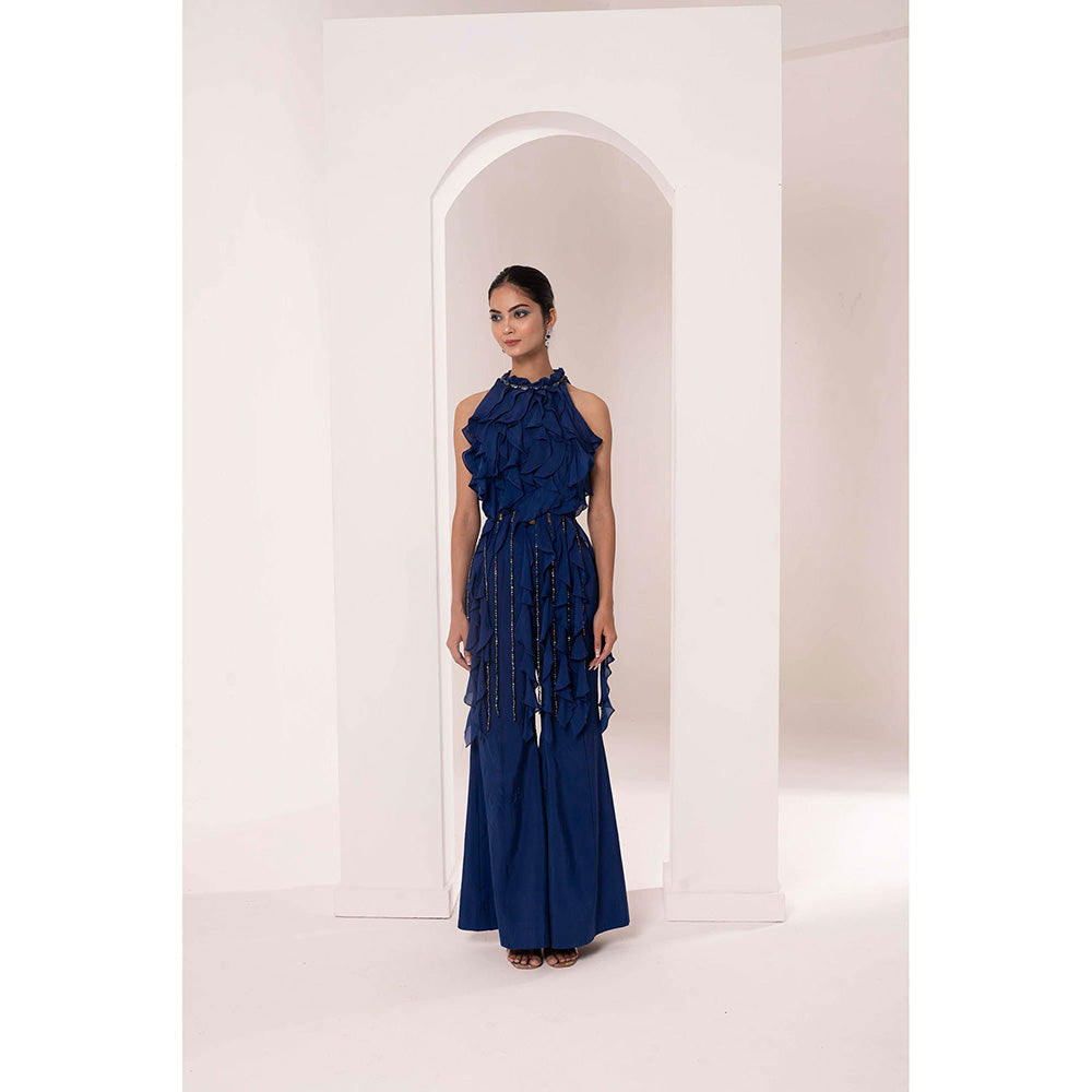 Bani Khurana Ruffle Top with Belly Bottom Palazzo (Set of 2)