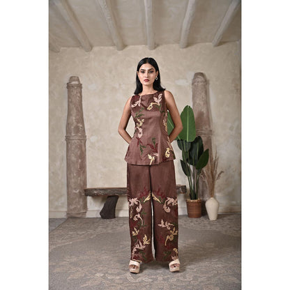 Bani Khurana Brown Embroidered Co-Ord Set