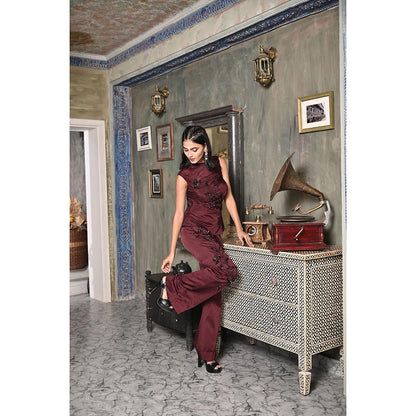 Bani Khurana Brown Embellished Co-Ord Set