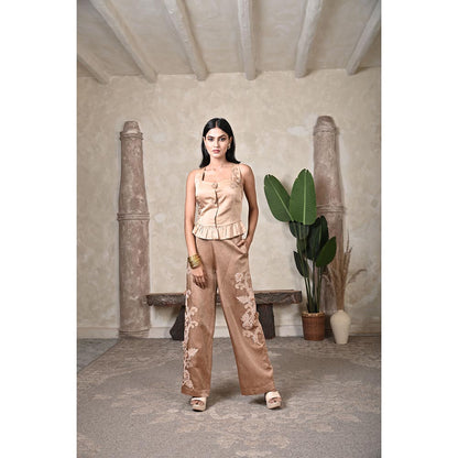 Bani Khurana Beige Embroidered Co-Ord Set