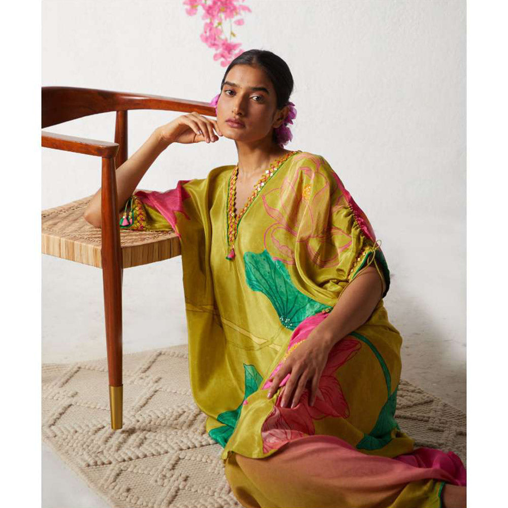 Basil Leaf Green Kurta with Dhoti Pant and Inner (Set of 3)