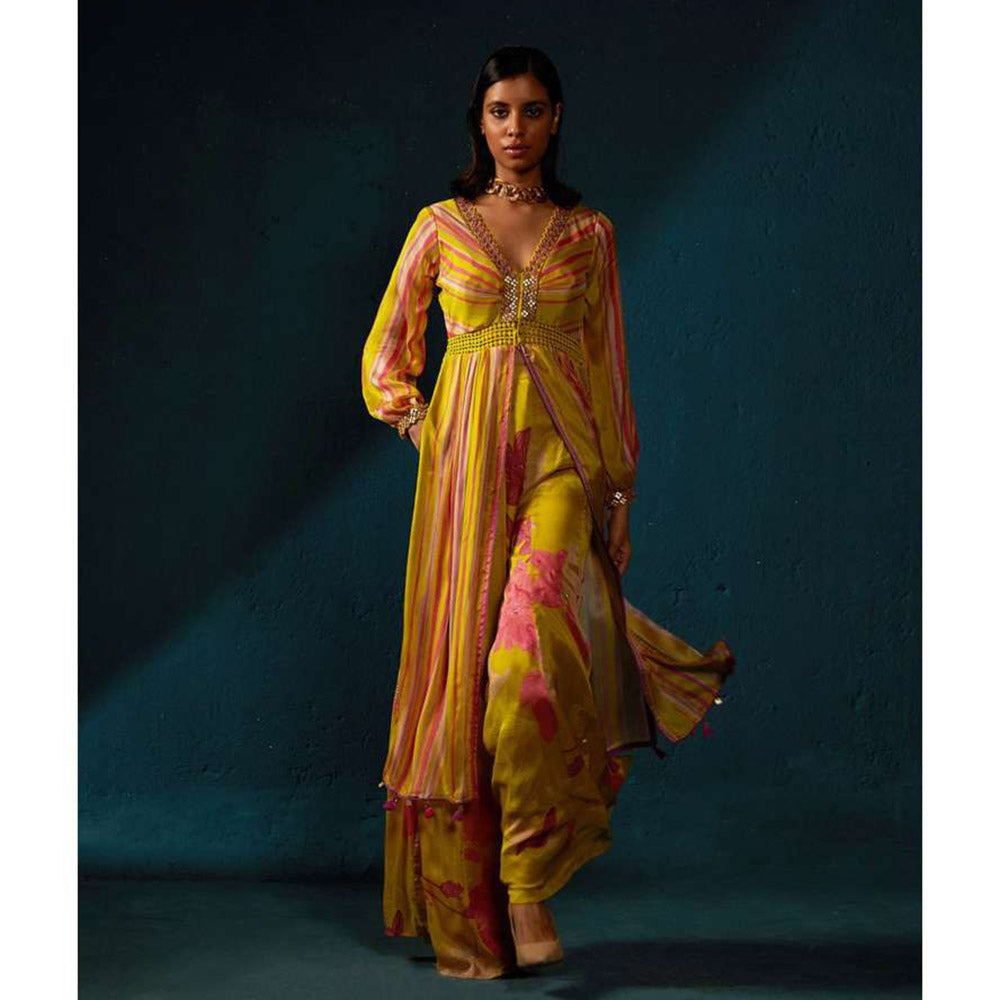 Basil Leaf Yellow Kurta with Palazzo (Set of 2)