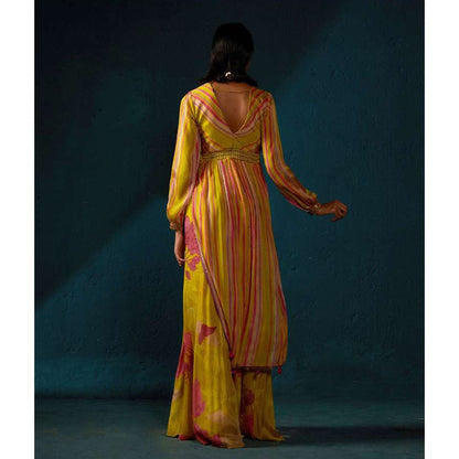 Basil Leaf Yellow Kurta with Palazzo (Set of 2)