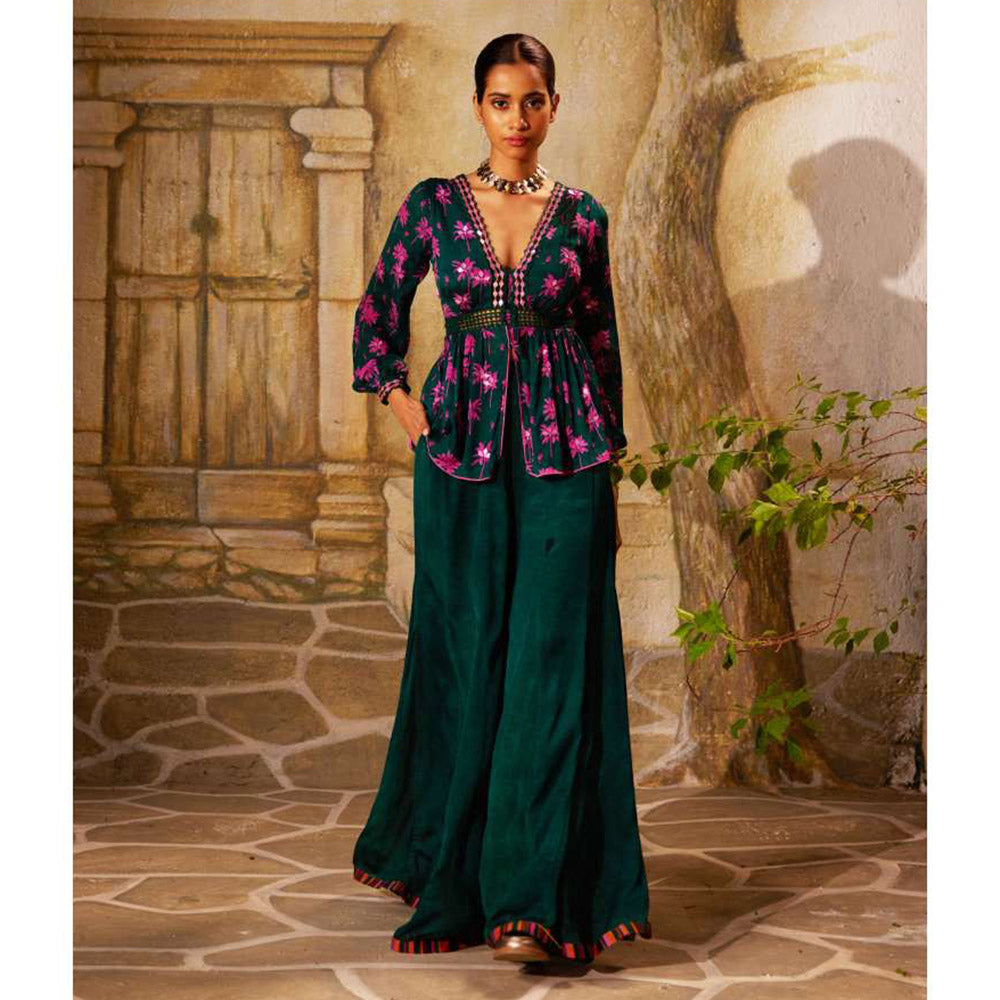 Basil Leaf Green Palazzo with Kurti (Set of 2)