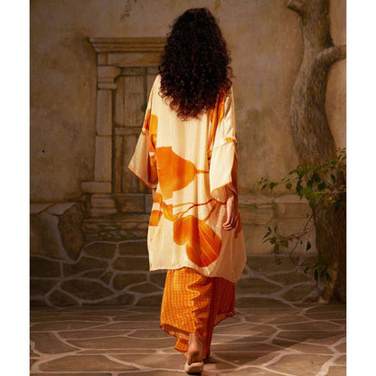 Basil Leaf Orange Kurta with Palazzo (Set of 2)