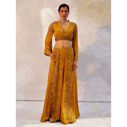 Basil Leaf Yellow Ethnic Co-Ord (Set of 2)