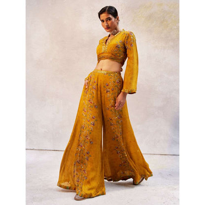 Basil Leaf Yellow Ethnic Co-Ord (Set of 2)