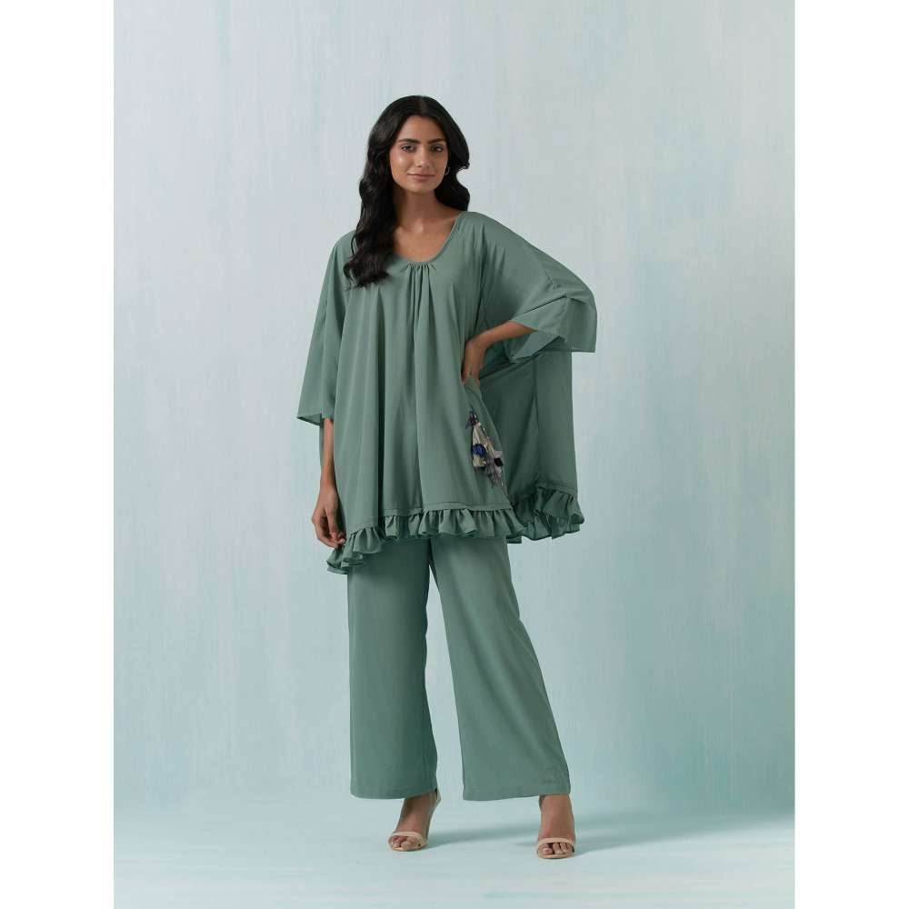 Basanti Kapde aur Koffee Green Moss Crepe Co-Ords (Set of 2)