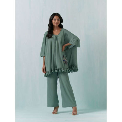 Basanti Kapde aur Koffee Green Moss Crepe Co-Ords (Set of 2)