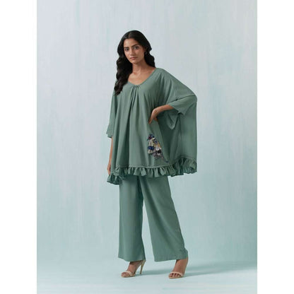 Basanti Kapde aur Koffee Green Moss Crepe Co-Ords (Set of 2)