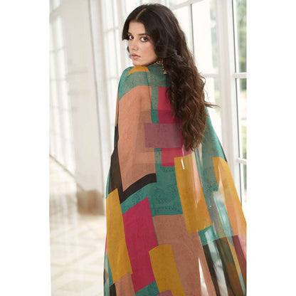 Basanti Kapde aur Koffee Black Top and Sharara With Cape (Set of 3)