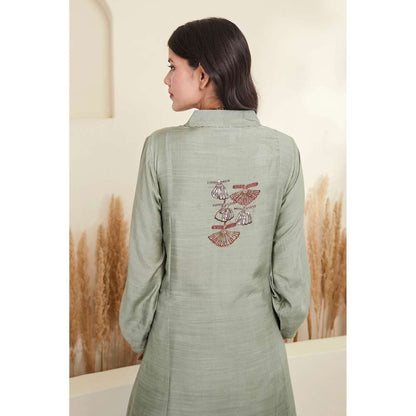 Basanti Kapde aur Koffee Green Kurta and Pant (Set of 2)